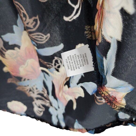 Velvet Burnout Cardigan Small Open Front Floral Boho Art Whimsigoth fairy grunge - Picture 3 of 4